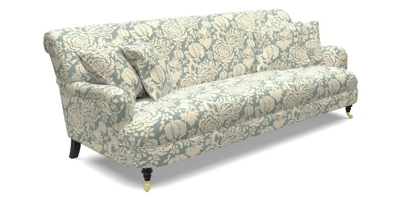 Holmfirth 3 Seater Seater Sofa in RHS Collection on Velvet Pieter van Kouwenhoorn Tulips with scatters in Almost Plain Velvet Maple and Brick