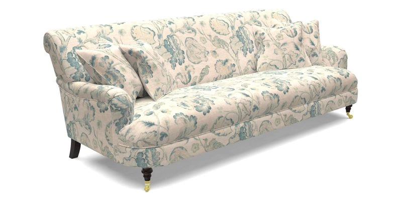 Holmfirth 3 Seater Seater Sofa in RHS Collection on Velvet Pieter van Kouwenhoorn Tulips with scatters in Almost Plain Velvet Maple and Brick
