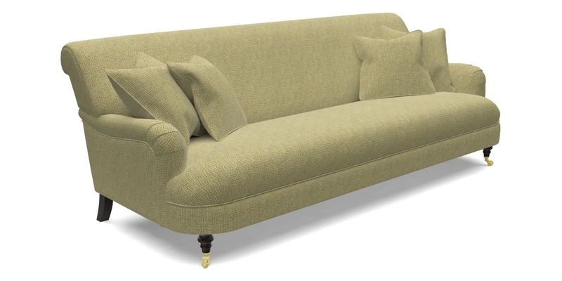 Holmfirth 3 Seater Seater Sofa in RHS Collection on Velvet Pieter van Kouwenhoorn Tulips with scatters in Almost Plain Velvet Maple and Brick