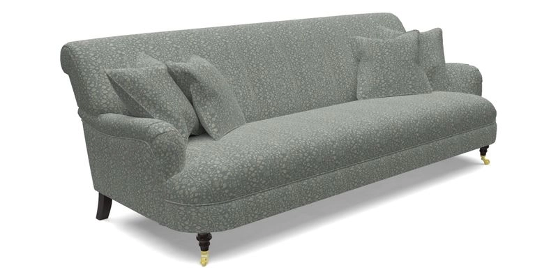 Holmfirth 3 Seater Seater Sofa in RHS Collection on Velvet Pieter van Kouwenhoorn Tulips with scatters in Almost Plain Velvet Maple and Brick