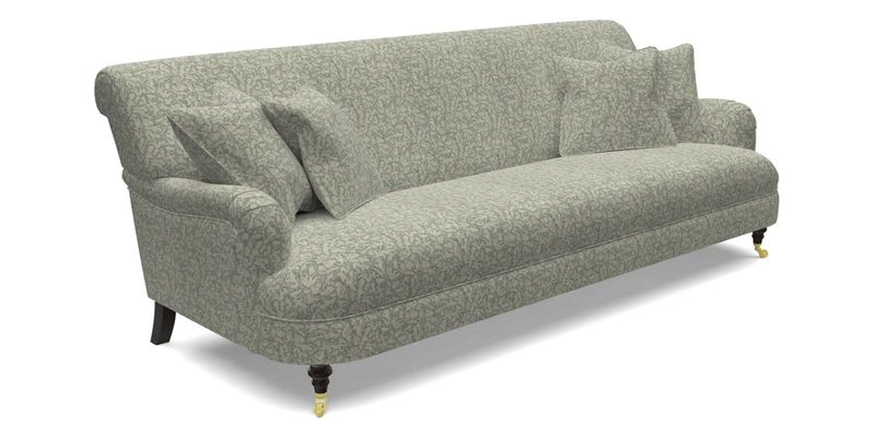 Holmfirth 3 Seater Seater Sofa in RHS Collection on Velvet Pieter van Kouwenhoorn Tulips with scatters in Almost Plain Velvet Maple and Brick
