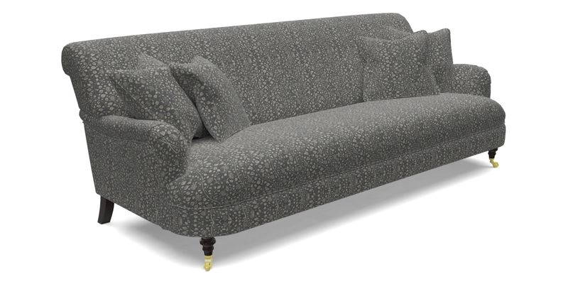 Holmfirth 3 Seater Seater Sofa in RHS Collection on Velvet Pieter van Kouwenhoorn Tulips with scatters in Almost Plain Velvet Maple and Brick