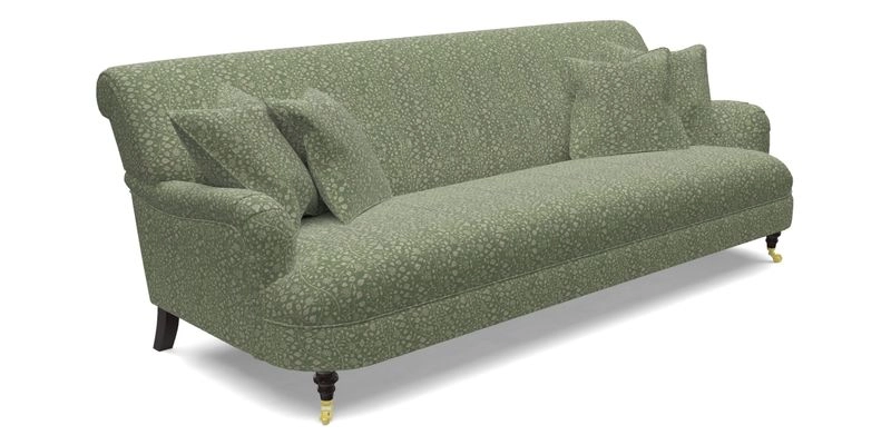 Holmfirth 3 Seater Seater Sofa in RHS Collection on Velvet Pieter van Kouwenhoorn Tulips with scatters in Almost Plain Velvet Maple and Brick