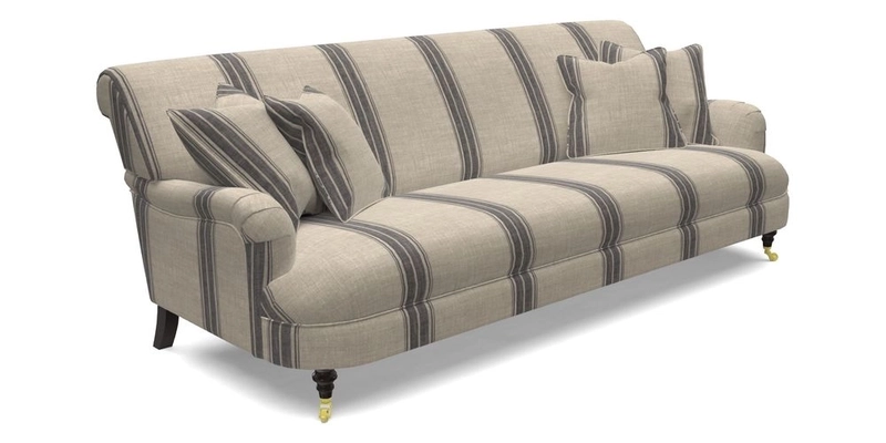 Holmfirth 3 Seater Seater Sofa in RHS Collection on Velvet Pieter van Kouwenhoorn Tulips with scatters in Almost Plain Velvet Maple and Brick