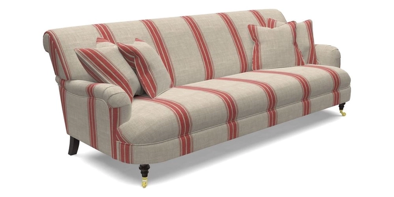 Holmfirth 3 Seater Seater Sofa in RHS Collection on Velvet Pieter van Kouwenhoorn Tulips with scatters in Almost Plain Velvet Maple and Brick