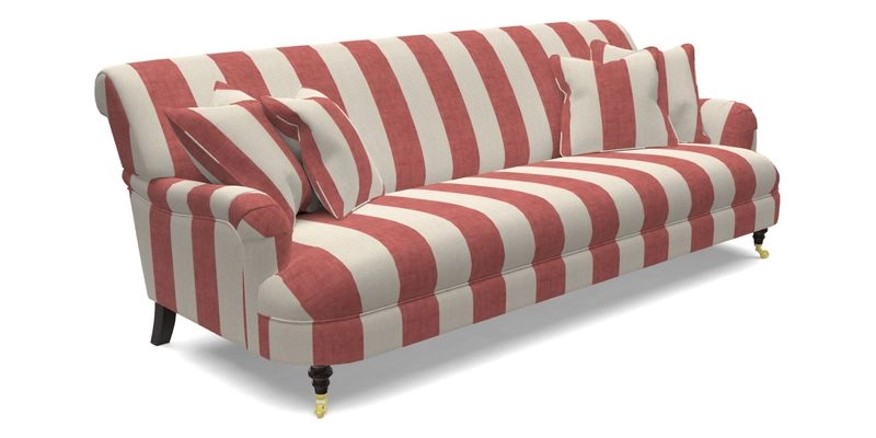 Holmfirth 3 Seater Seater Sofa in RHS Collection on Velvet Pieter van Kouwenhoorn Tulips with scatters in Almost Plain Velvet Maple and Brick