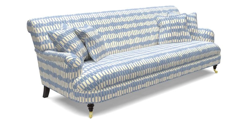 Holmfirth 3 Seater Seater Sofa in RHS Collection on Velvet Pieter van Kouwenhoorn Tulips with scatters in Almost Plain Velvet Maple and Brick