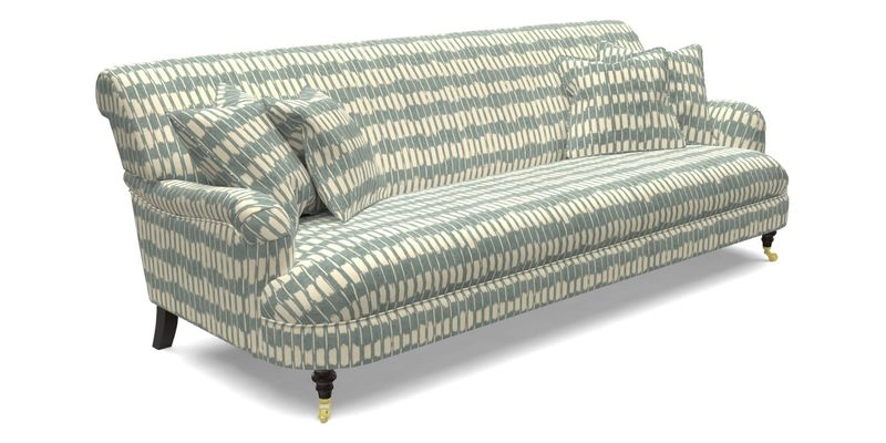 Holmfirth 3 Seater Seater Sofa in RHS Collection on Velvet Pieter van Kouwenhoorn Tulips with scatters in Almost Plain Velvet Maple and Brick