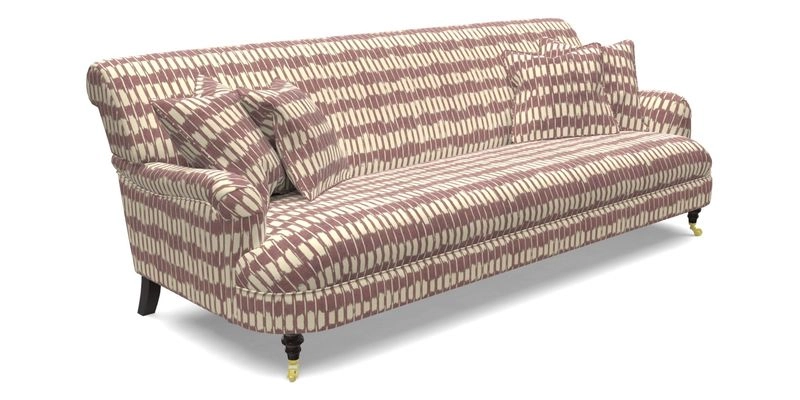 Holmfirth 3 Seater Seater Sofa in RHS Collection on Velvet Pieter van Kouwenhoorn Tulips with scatters in Almost Plain Velvet Maple and Brick