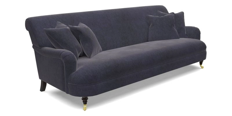 Holmfirth 3 Seater Seater Sofa in RHS Collection on Velvet Pieter van Kouwenhoorn Tulips with scatters in Almost Plain Velvet Maple and Brick