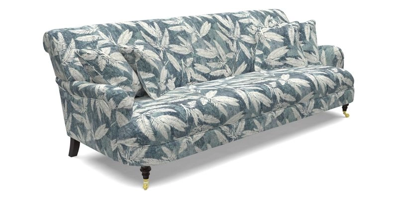 Holmfirth 3 Seater Seater Sofa in RHS Collection on Velvet Pieter van Kouwenhoorn Tulips with scatters in Almost Plain Velvet Maple and Brick