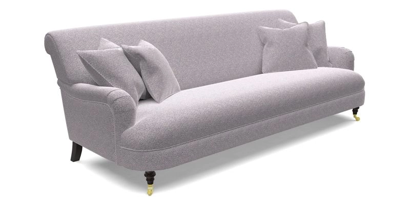 Holmfirth 3 Seater Seater Sofa in RHS Collection on Velvet Pieter van Kouwenhoorn Tulips with scatters in Almost Plain Velvet Maple and Brick