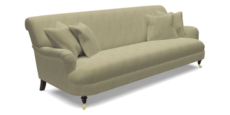 Holmfirth 3 Seater Seater Sofa in RHS Collection on Velvet Pieter van Kouwenhoorn Tulips with scatters in Almost Plain Velvet Maple and Brick