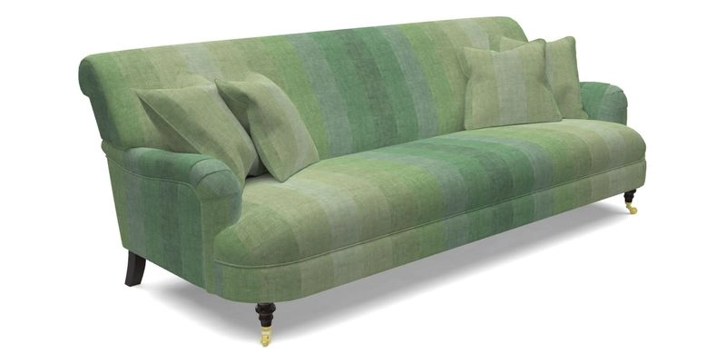 Holmfirth 3 Seater Seater Sofa in RHS Collection on Velvet Pieter van Kouwenhoorn Tulips with scatters in Almost Plain Velvet Maple and Brick