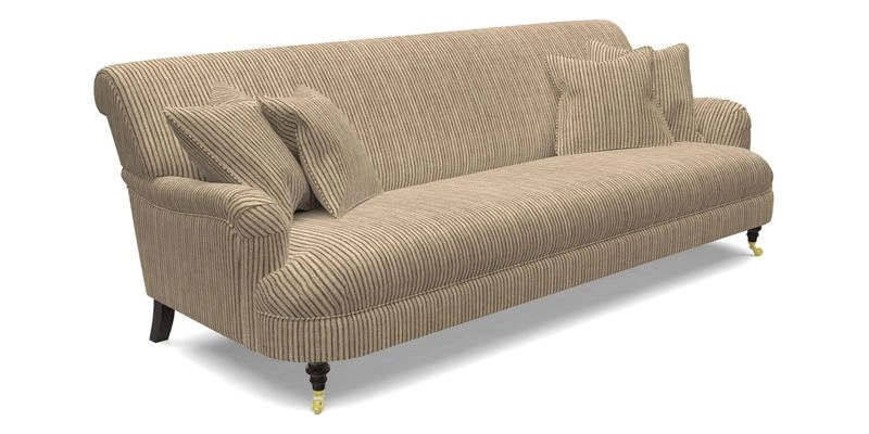 Holmfirth 3 Seater Seater Sofa in RHS Collection on Velvet Pieter van Kouwenhoorn Tulips with scatters in Almost Plain Velvet Maple and Brick