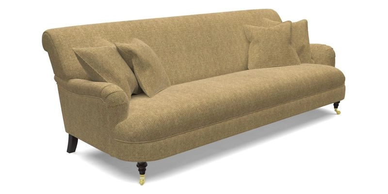 Holmfirth 3 Seater Seater Sofa in RHS Collection on Velvet Pieter van Kouwenhoorn Tulips with scatters in Almost Plain Velvet Maple and Brick