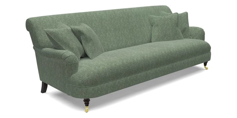 Holmfirth 3 Seater Seater Sofa in RHS Collection on Velvet Pieter van Kouwenhoorn Tulips with scatters in Almost Plain Velvet Maple and Brick