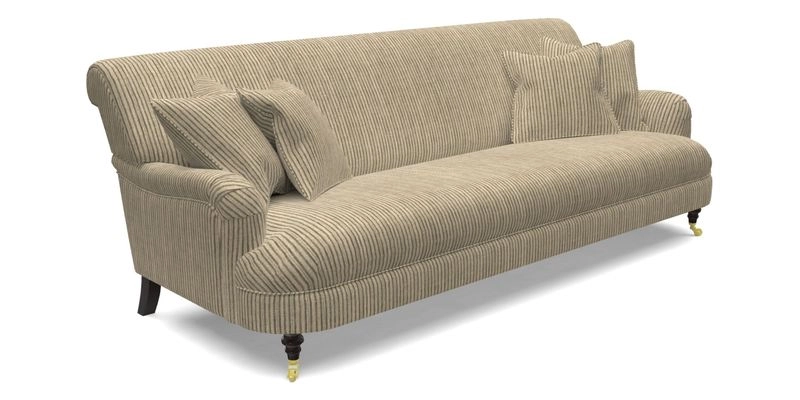 Holmfirth 3 Seater Seater Sofa in RHS Collection on Velvet Pieter van Kouwenhoorn Tulips with scatters in Almost Plain Velvet Maple and Brick