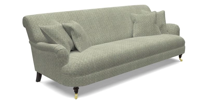 Holmfirth 3 Seater Seater Sofa in RHS Collection on Velvet Pieter van Kouwenhoorn Tulips with scatters in Almost Plain Velvet Maple and Brick