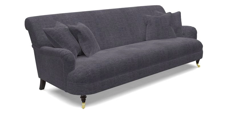 Holmfirth 3 Seater Seater Sofa in RHS Collection on Velvet Pieter van Kouwenhoorn Tulips with scatters in Almost Plain Velvet Maple and Brick