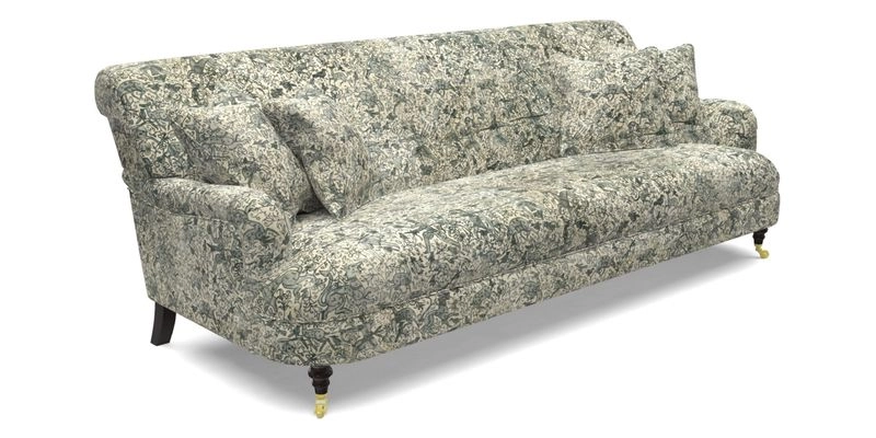 Holmfirth 3 Seater Seater Sofa in RHS Collection on Velvet Pieter van Kouwenhoorn Tulips with scatters in Almost Plain Velvet Maple and Brick