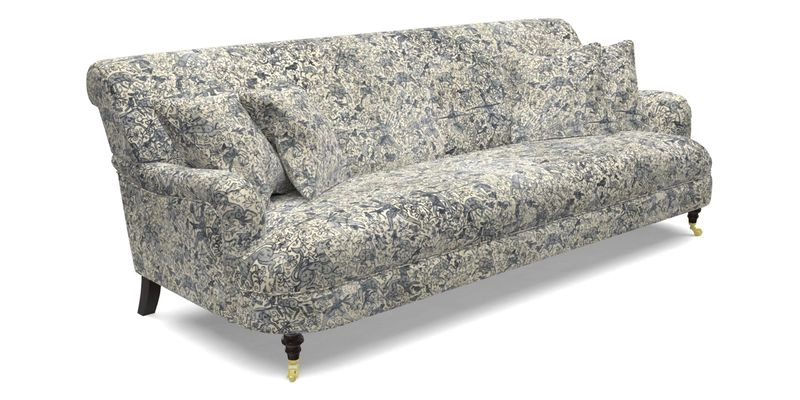 Holmfirth 3 Seater Seater Sofa in RHS Collection on Velvet Pieter van Kouwenhoorn Tulips with scatters in Almost Plain Velvet Maple and Brick