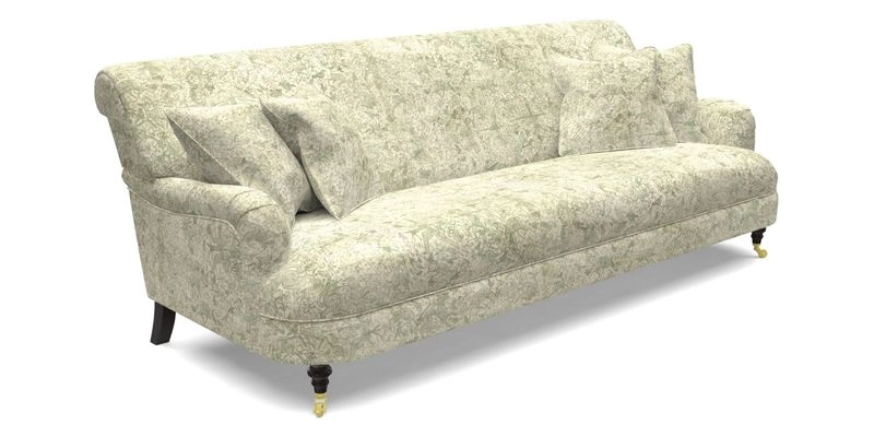 Holmfirth 3 Seater Seater Sofa in RHS Collection on Velvet Pieter van Kouwenhoorn Tulips with scatters in Almost Plain Velvet Maple and Brick