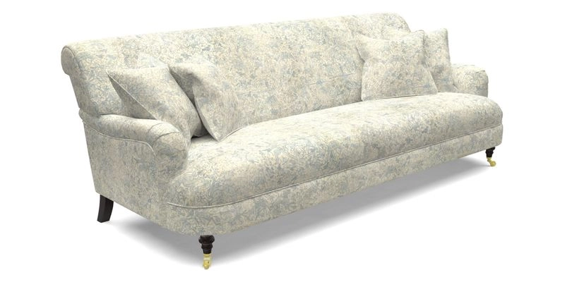 Holmfirth 3 Seater Seater Sofa in RHS Collection on Velvet Pieter van Kouwenhoorn Tulips with scatters in Almost Plain Velvet Maple and Brick