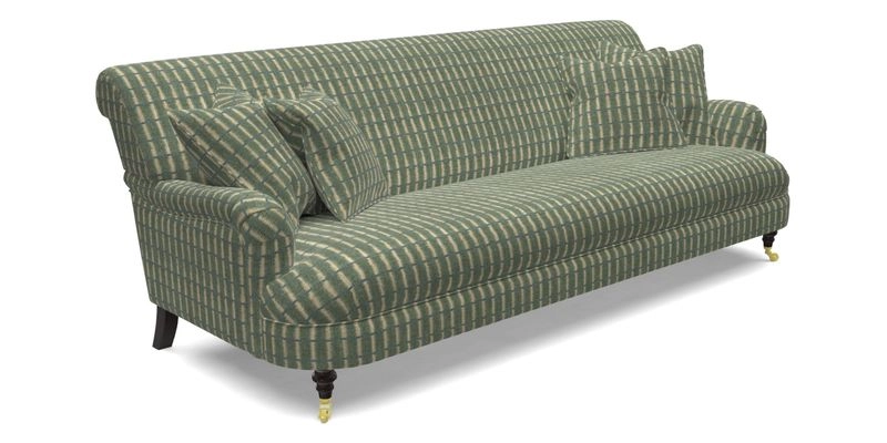 Holmfirth 3 Seater Seater Sofa in RHS Collection on Velvet Pieter van Kouwenhoorn Tulips with scatters in Almost Plain Velvet Maple and Brick