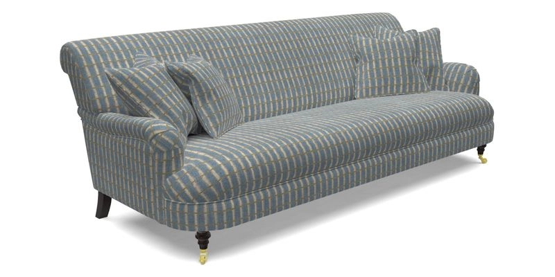 Holmfirth 3 Seater Seater Sofa in RHS Collection on Velvet Pieter van Kouwenhoorn Tulips with scatters in Almost Plain Velvet Maple and Brick