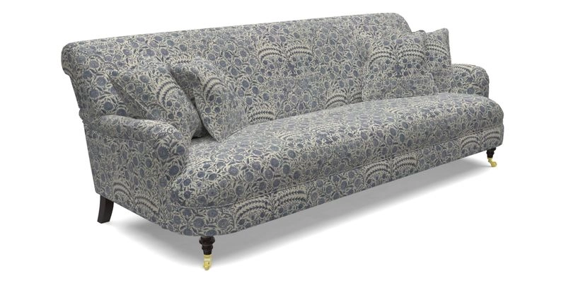 Holmfirth 3 Seater Seater Sofa in RHS Collection on Velvet Pieter van Kouwenhoorn Tulips with scatters in Almost Plain Velvet Maple and Brick