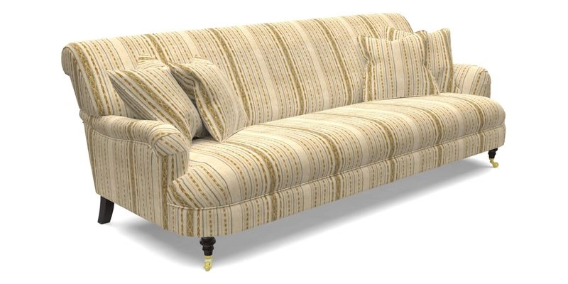 Holmfirth 3 Seater Seater Sofa in RHS Collection on Velvet Pieter van Kouwenhoorn Tulips with scatters in Almost Plain Velvet Maple and Brick