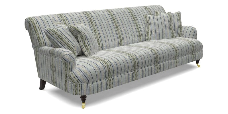 Holmfirth 3 Seater Seater Sofa in RHS Collection on Velvet Pieter van Kouwenhoorn Tulips with scatters in Almost Plain Velvet Maple and Brick