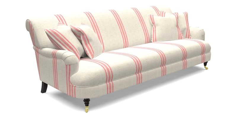 Holmfirth 3 Seater Seater Sofa in RHS Collection on Velvet Pieter van Kouwenhoorn Tulips with scatters in Almost Plain Velvet Maple and Brick