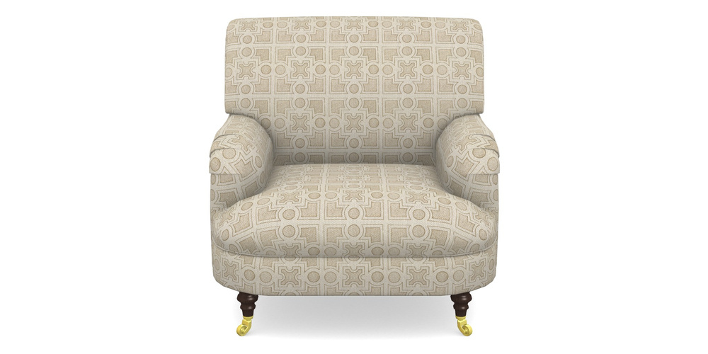 Product photograph of Holmfirth Gents Chair In Rhs Collection - Small Knot Garden Cotton Weave - Gold from Sofas and Stuff Limited