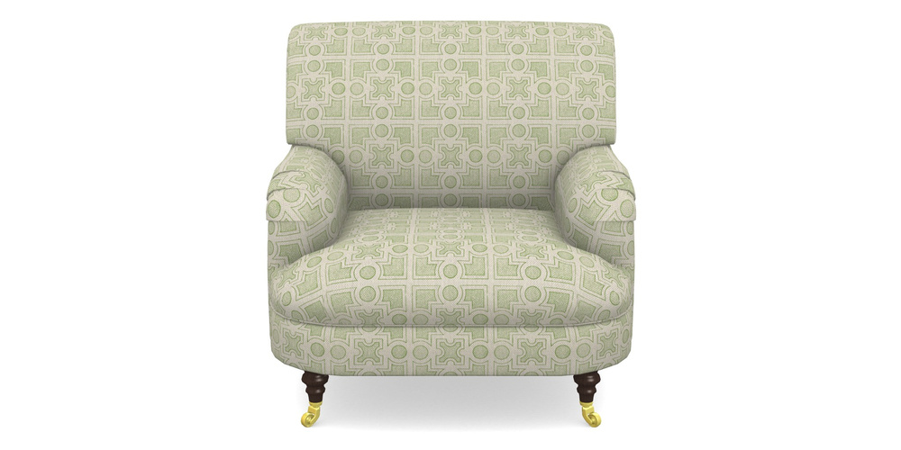 Product photograph of Holmfirth Gents Chair In Rhs Collection - Small Knot Garden Cotton Weave - Green from Sofas and Stuff Limited