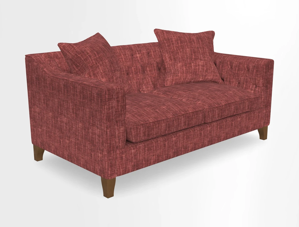 Haresfield 3 Seater Sofa in Linwood Omega Velvet Omega Airforce with Contrasting Piping