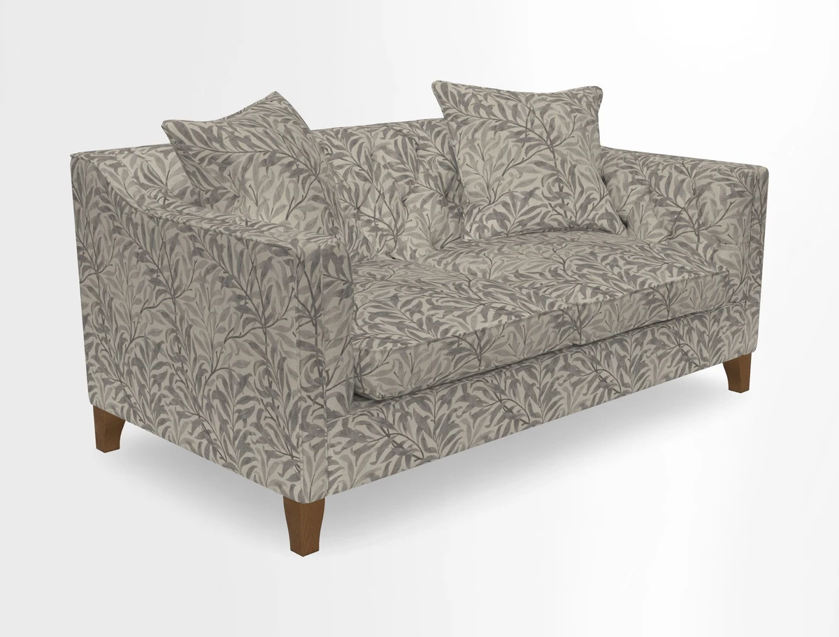 Haresfield 3 Seater Sofa in Linwood Omega Velvet Omega Airforce with Contrasting Piping