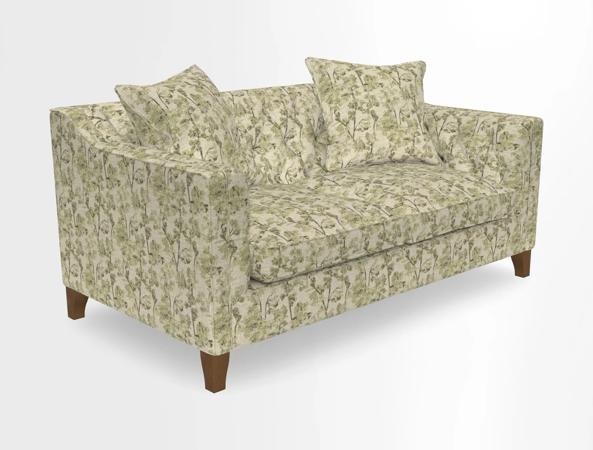 Haresfield 3 Seater Sofa in Linwood Omega Velvet Omega Airforce with Contrasting Piping