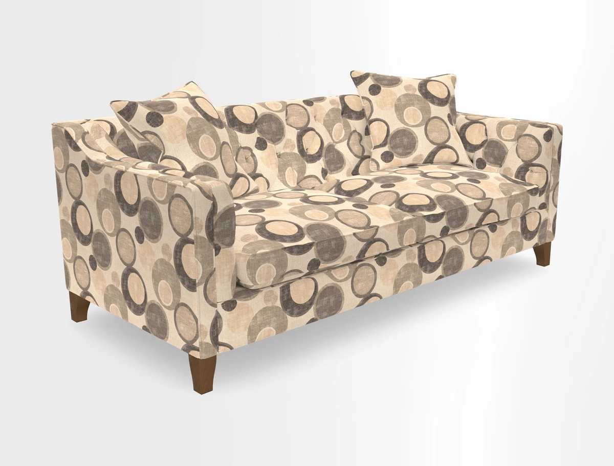 Haresfield 3 Seater Sofa in Linwood Omega Velvet Omega Airforce with Contrasting Piping