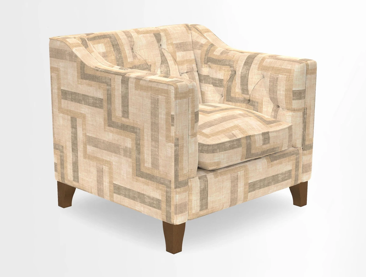 Haresfield Dipped Arm Chair in Two Tone Plain Biscuit