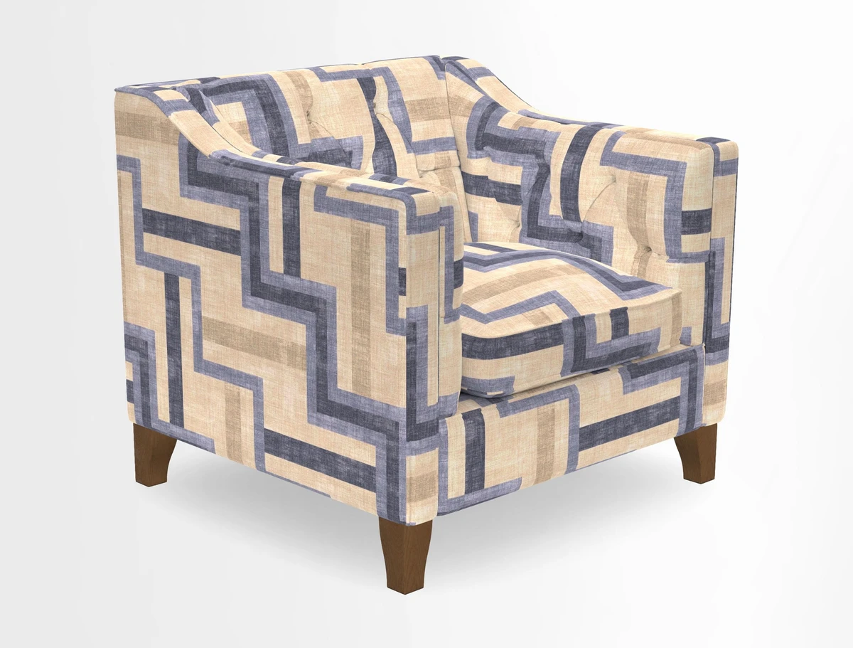 Haresfield Dipped Arm Chair in Two Tone Plain Biscuit