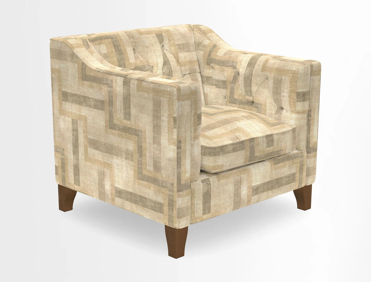 Haresfield Dipped Arm Chair in Two Tone Plain Biscuit