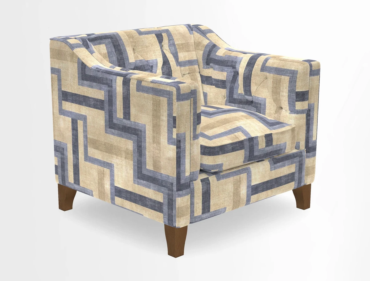 Haresfield Dipped Arm Chair in Two Tone Plain Biscuit