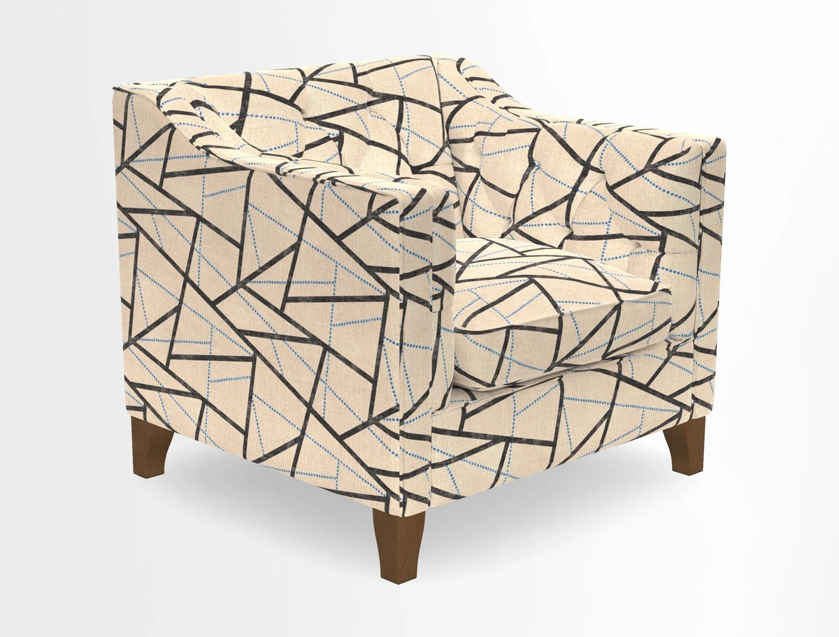 Haresfield Dipped Arm Chair in Two Tone Plain Biscuit