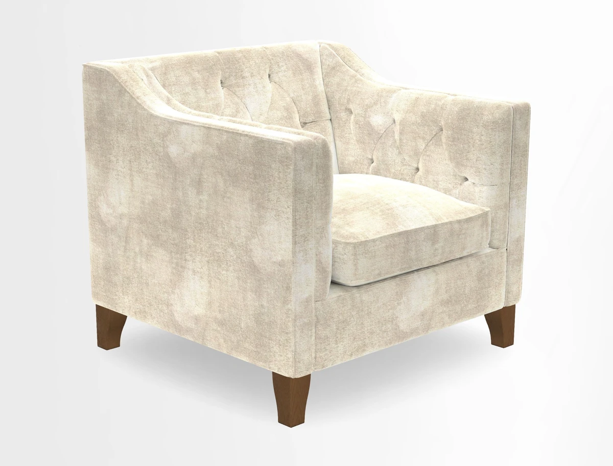Haresfield Dipped Arm Chair in Two Tone Plain Biscuit