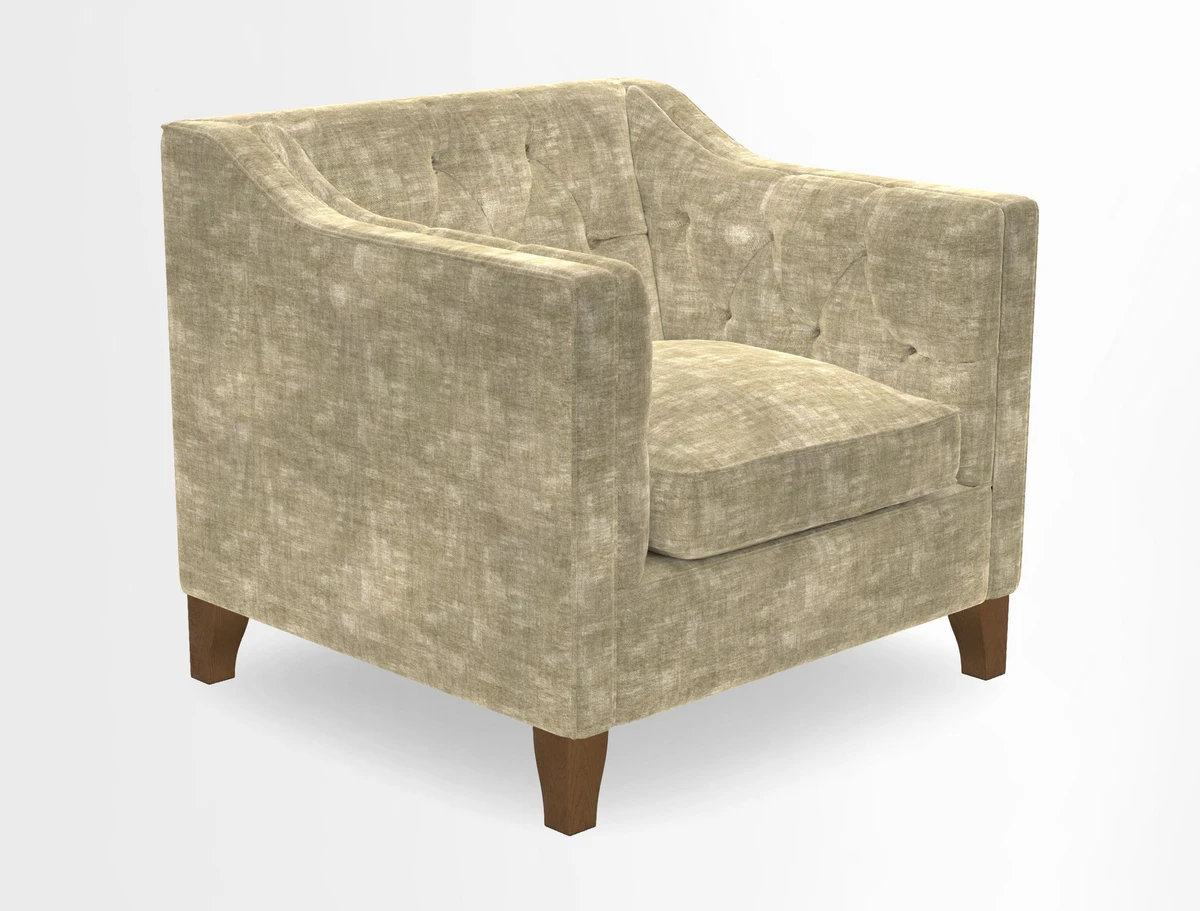 Haresfield Dipped Arm Chair in Two Tone Plain Biscuit