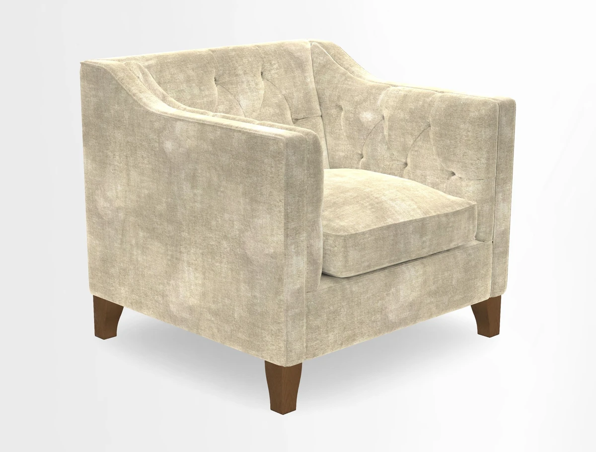 Haresfield Dipped Arm Chair in Two Tone Plain Biscuit
