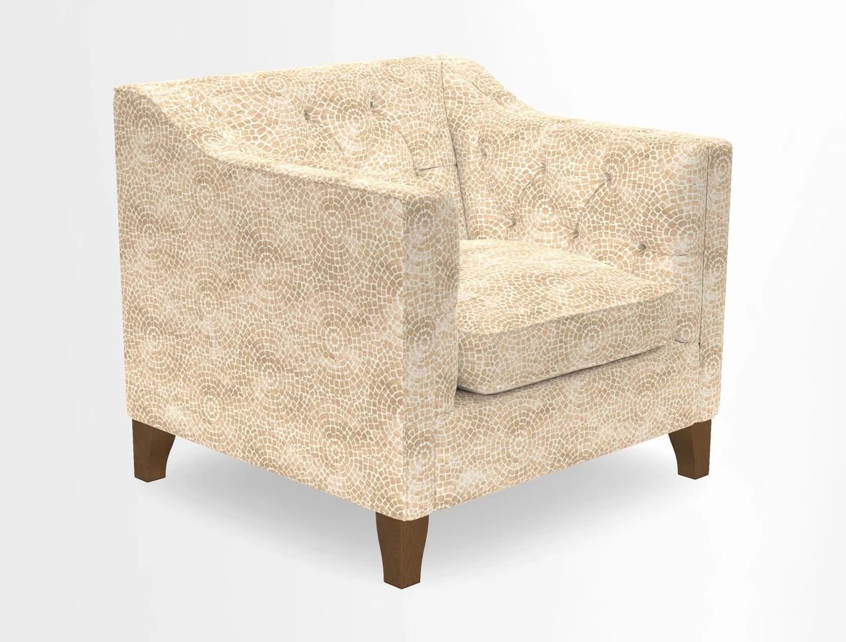 Haresfield Dipped Arm Chair in Two Tone Plain Biscuit