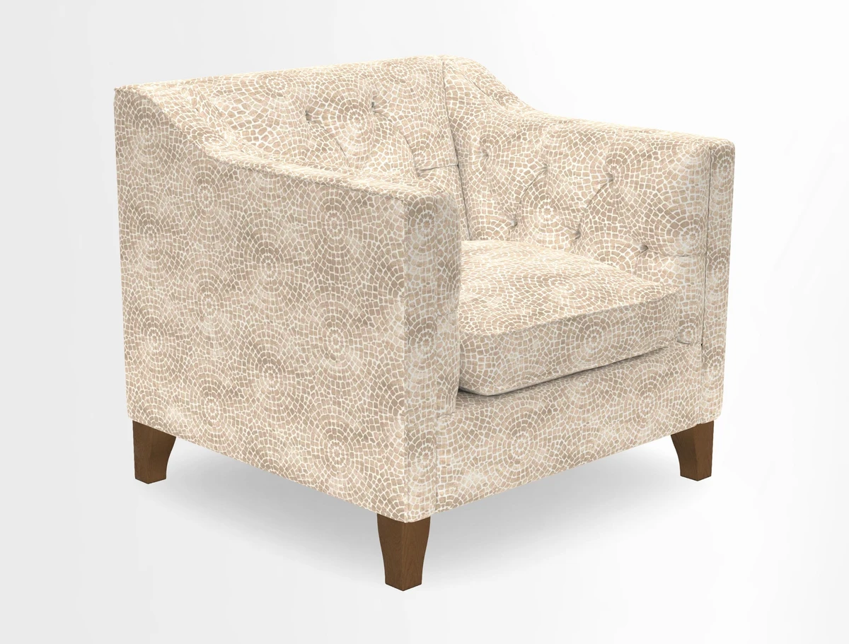 Haresfield Dipped Arm Chair in Two Tone Plain Biscuit